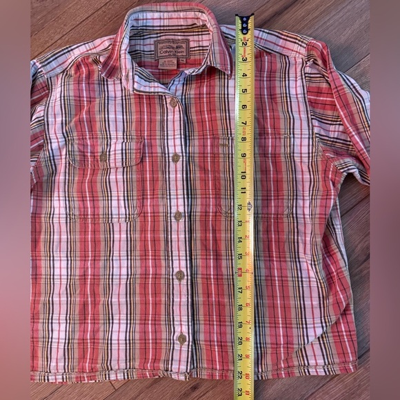 Vintage Calvin Klein Unisex Button Down Plaid Flannel 100% Cotton Medium Country - Picture 3 of 7